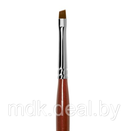 GN63R Кисть Roubloff коричневая синтетика / наклонная 6 / ручка фигурная бордовая - фото 1 - id-p156564949