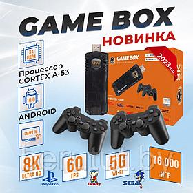 Игровая приставка 2 в 1 Game Box M98 mini и Android TV 2 беспроводных геймпада