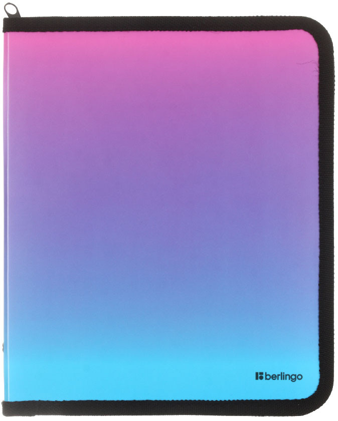 Папка пластиковая на молнии Berlingo Radiance А5+ толщина пластика 0,6 мм, розовый/голубой градиент - фото 3 - id-p222383825