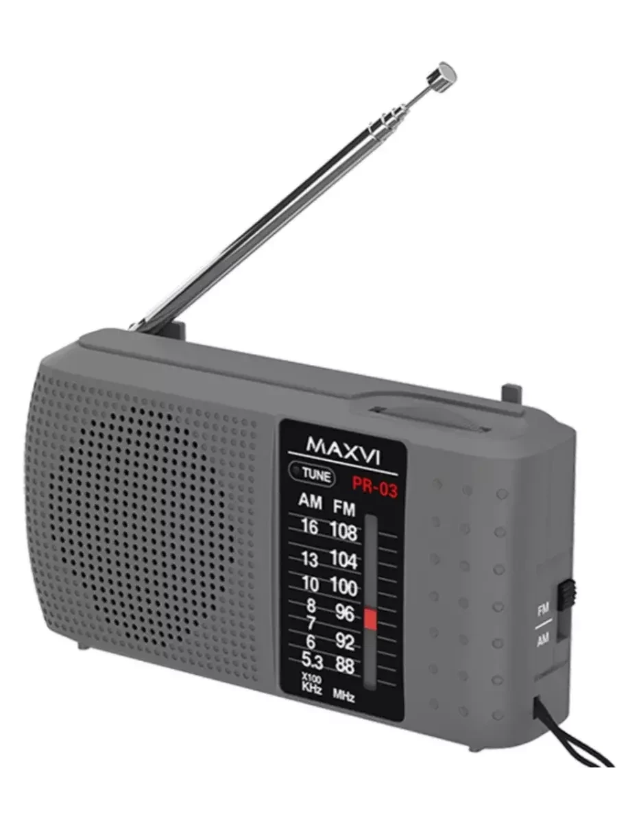 Радиоприемник Maxvi PR-03 портативный на батарейках AM/FM - фото 9 - id-p222385732