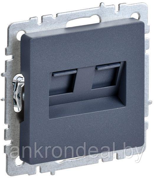 BRITE Розетка компьютерная двойная RJ45 кат.5E РК10-2-БрМ маренго IEK