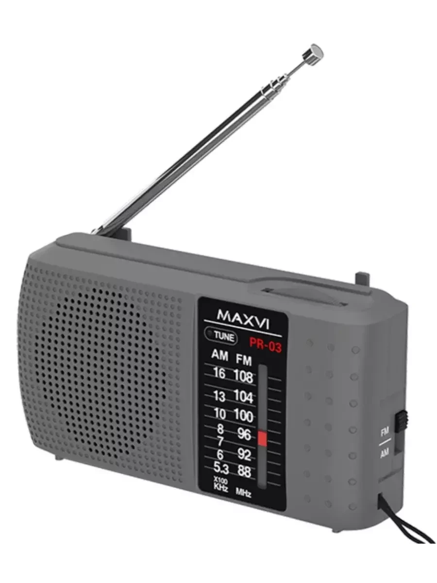 Радиоприемник Maxvi PR-03 портативный на батарейках AM/FM - фото 9 - id-p222388861