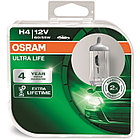 Автомобильные лампы H4 OSRAM 12V 60/55W ULTRA LIFE (комплект 2шт) 64193ULT-HCB