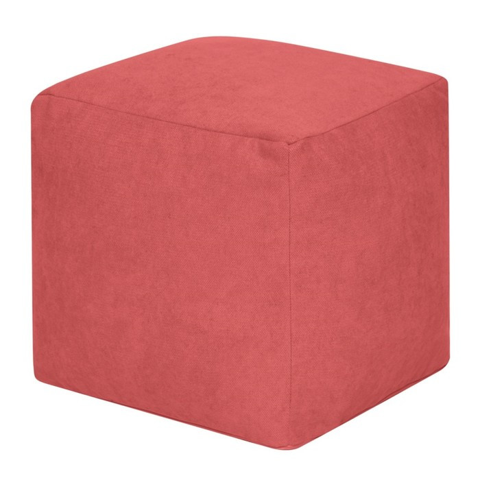 Пуфик «Куб», велюр, цвет коралловый - фото 1 - id-p222393269