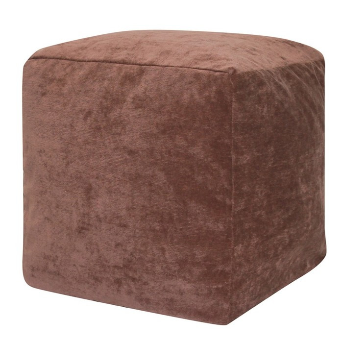 Пуфик «Куб», микровельвет, коричневый - фото 1 - id-p222393321