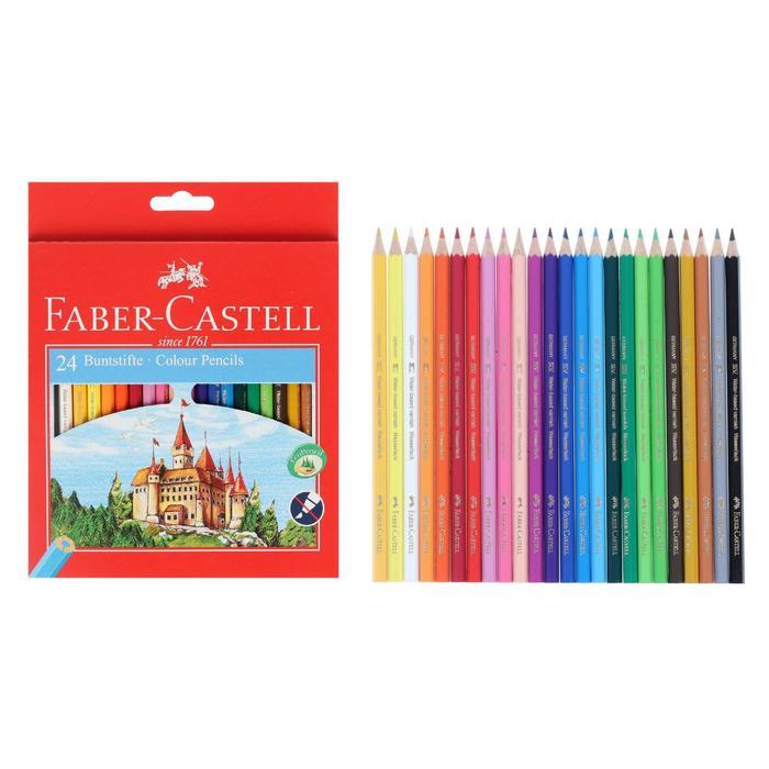 Карандаши 24 цвета Faber-Castell Eco «Замок» 1201 7/2.8, шестигранный корпус - фото 1 - id-p222392994