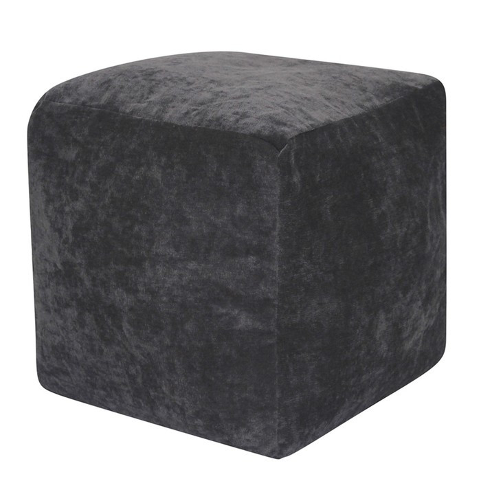 Пуфик «Куб», микровельвет, цвет тёмно-серый - фото 1 - id-p222393327