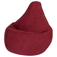 Кресло-мешок «Груша», велюр, размер L, цвет бордовый
