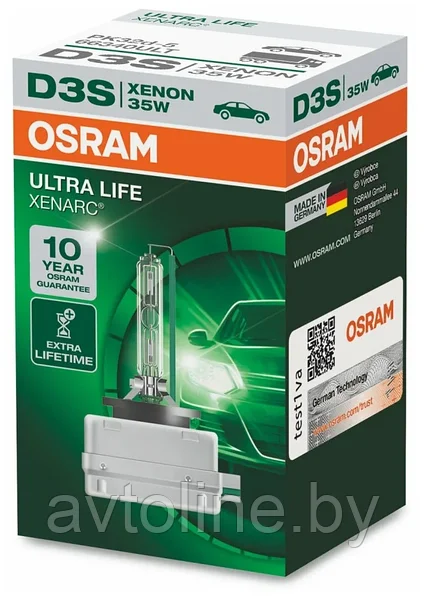Лампа ксеноновая D3S OSRAM XENARC Ultra Life 66340ULT: продажа, цена в  Минске. Лампочки для световых приборов автомобиля от "Автолайн" - 222064705