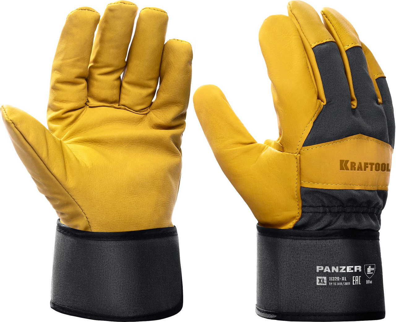 11320-XL Комбинированные кожаные перчатки KRAFTOOL PANZER XL, от мех. воздействий - фото 1 - id-p222388900