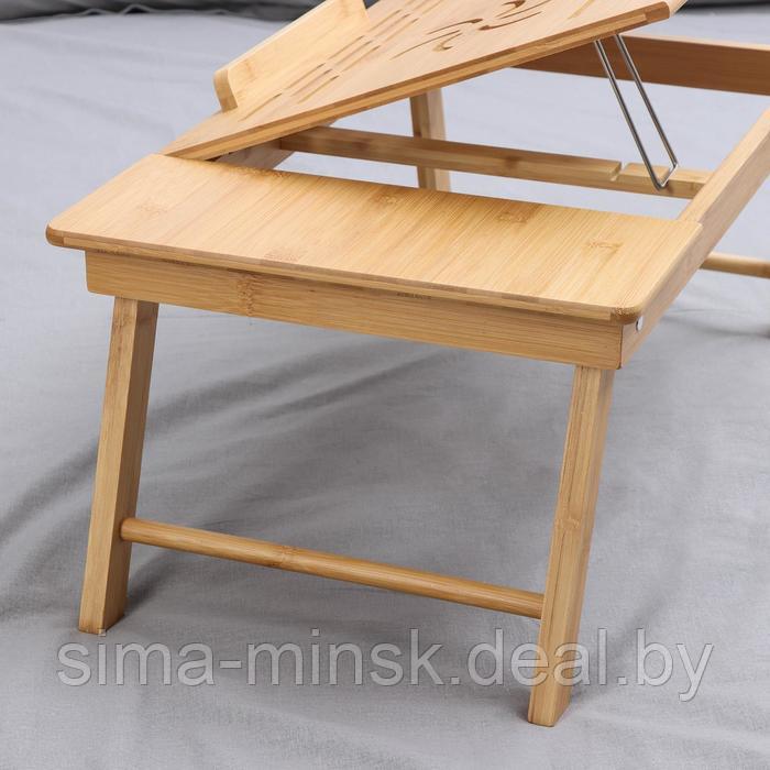 Поднос-столик для ноутбука со складными ножками, 55,5×32,5×22 см, бамбук - фото 5 - id-p222394502
