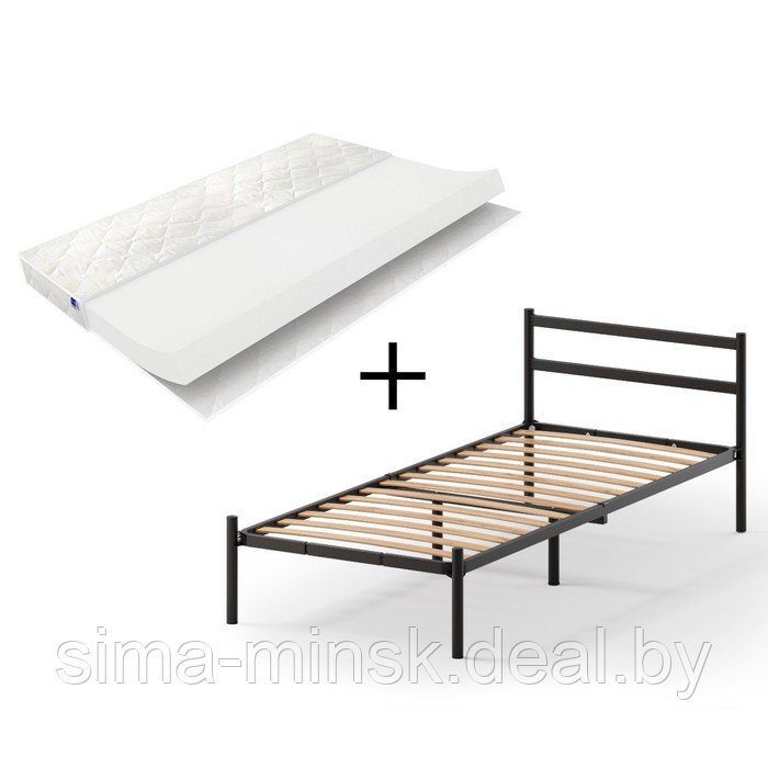 Кровать c матрасом «Мета», разборная, металлическая, 900 × 2000 мм - фото 2 - id-p222394533