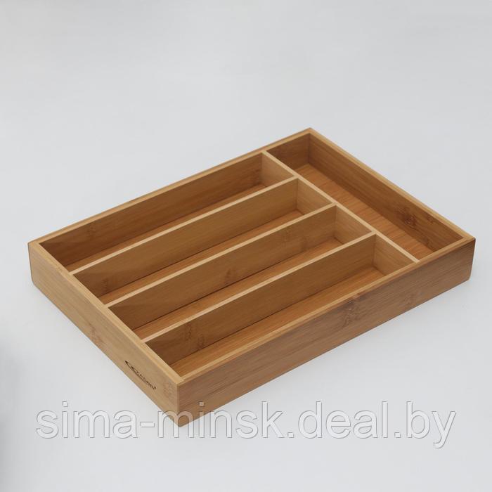 Подставка для столовых приборов, 35,5×25,4×5 см, бамбук - фото 3 - id-p222395269