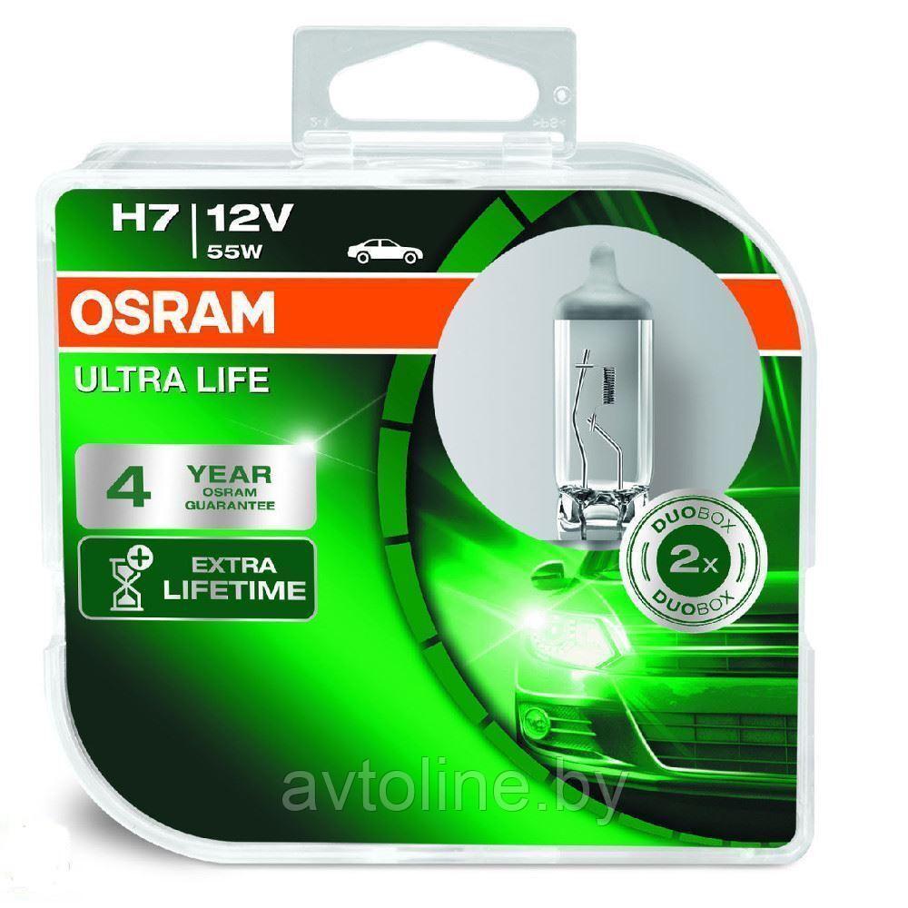 Автомобильные лампы H7 OSRAM 12V 55W ULTRA LIFE (комплект 2шт) 64210ULT-HCB