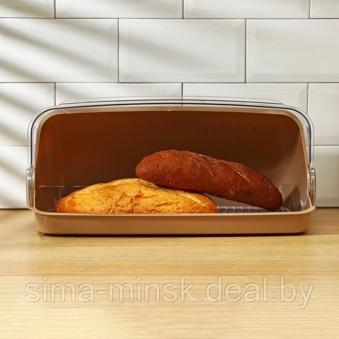 Хлебница большая, 41,5×26×18,5 см, цвет шоколадный мокко - фото 2 - id-p222396054