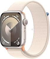 Умные часы Apple Watch Series 9 45 мм (алюминиевый корпус, звездный свет/звездный свет, нейлоновый ремешок)
