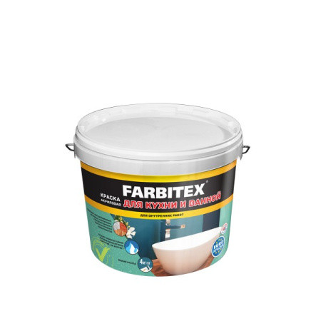 Краска акриловая для кухни и ванной (3кг) FARBITEX 4300007078, страна происх. РОССИЯ - фото 1 - id-p222400115
