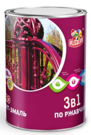 Грунт-эмаль по ржавчине зеленый (0.4 кг) Olecolor 4300009579, страна происх. РОССИЯ