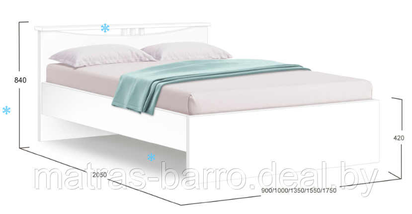 Односпальная кровать Мелисса 900 с ящиками (цвет белый) - фото 1 - id-p105637125