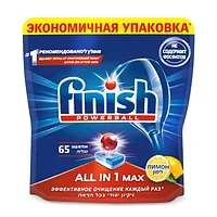 Средство для мытья посуды в посудомоечных машинах в таблетках FINISH Powerball All in1 Max Лимон, 65шт