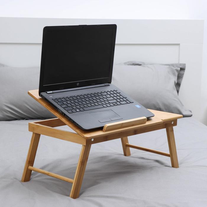 Поднос-столик для ноутбука со складными ножками, 55,5×32,5×22 см, бамбук - фото 4 - id-p222418363