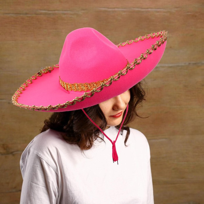 Карнавальная шляпа «Сомбреро», цвет розовый - фото 1 - id-p222415896