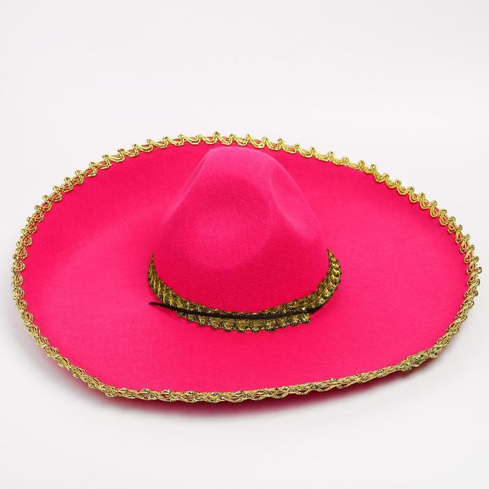 Карнавальная шляпа «Сомбреро», цвет розовый - фото 2 - id-p222415896
