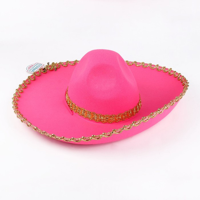 Карнавальная шляпа «Сомбреро», цвет розовый - фото 3 - id-p222415896
