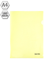 Папка-уголок, А4, 180мкм, желтый (ПК-3036), Проф-Пресс