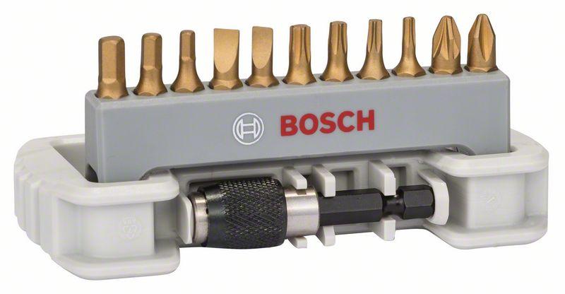 Набор бит для шуруповерта 11 шт, вкл держатель для бит Bosch PH2; PZ2; T10; T15; T20; T25; S0,6x4,5; S0,8x5,5; - фото 1 - id-p222419176