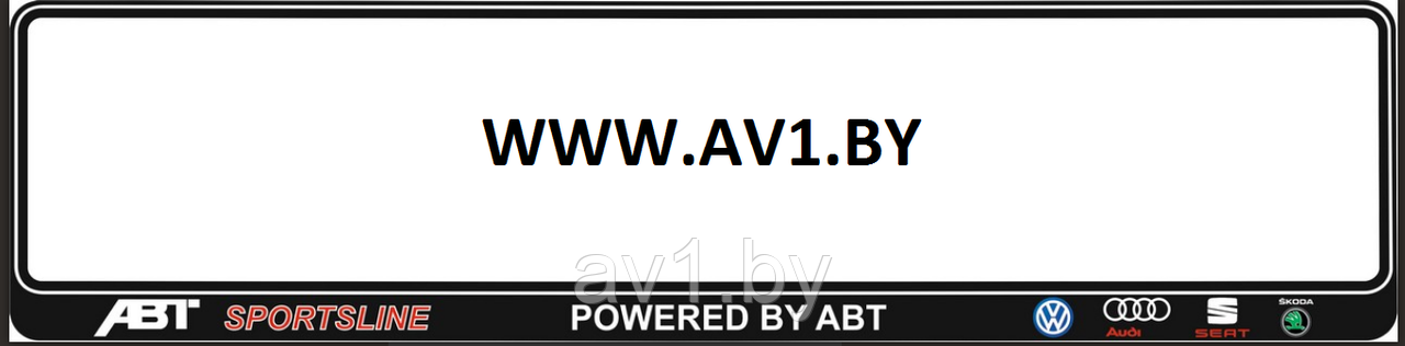 Рамка номера AUDI ABT SPORTSLINE POWERED BY ABT / Ауди ABT Спортлайн (Black) - фото 1 - id-p222421576