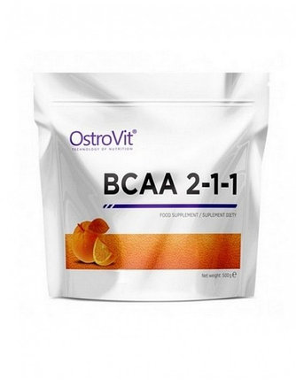 Аминокислоты и BCAA OstroVit BCAA 2-1-1 500 г, фото 2