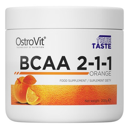 Аминокислоты и BCAA OstroVit BCAA 2-1-1 200 гр Апельсин, фото 2