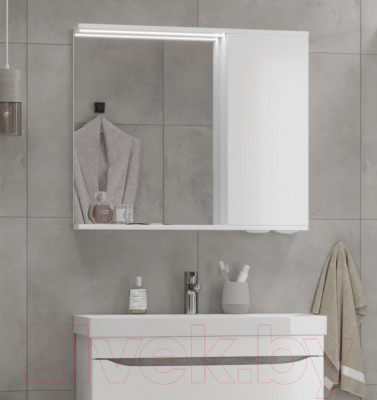Шкаф с зеркалом для ванной Volna Lake 80 R - фото 3 - id-p222428781