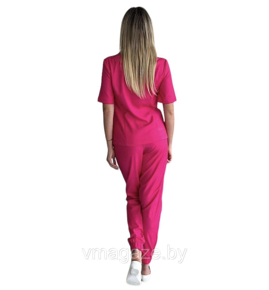 Медицинский костюм Агния женский (цвет розовый) - фото 4 - id-p176507480