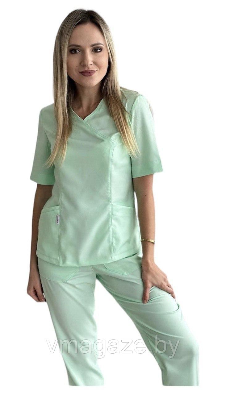 Медицинский костюм Агния женский (цвет мятный) - фото 2 - id-p176507498