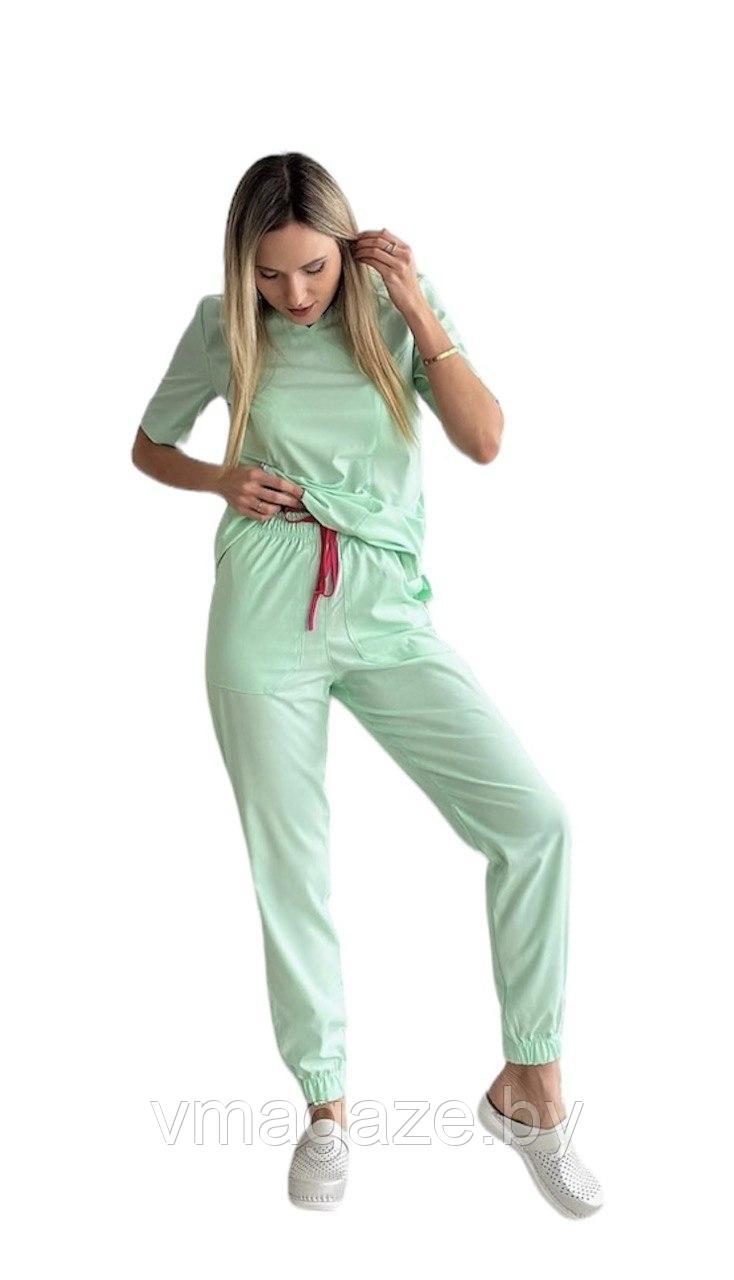 Медицинский костюм Агния женский (цвет мятный) - фото 1 - id-p176507498