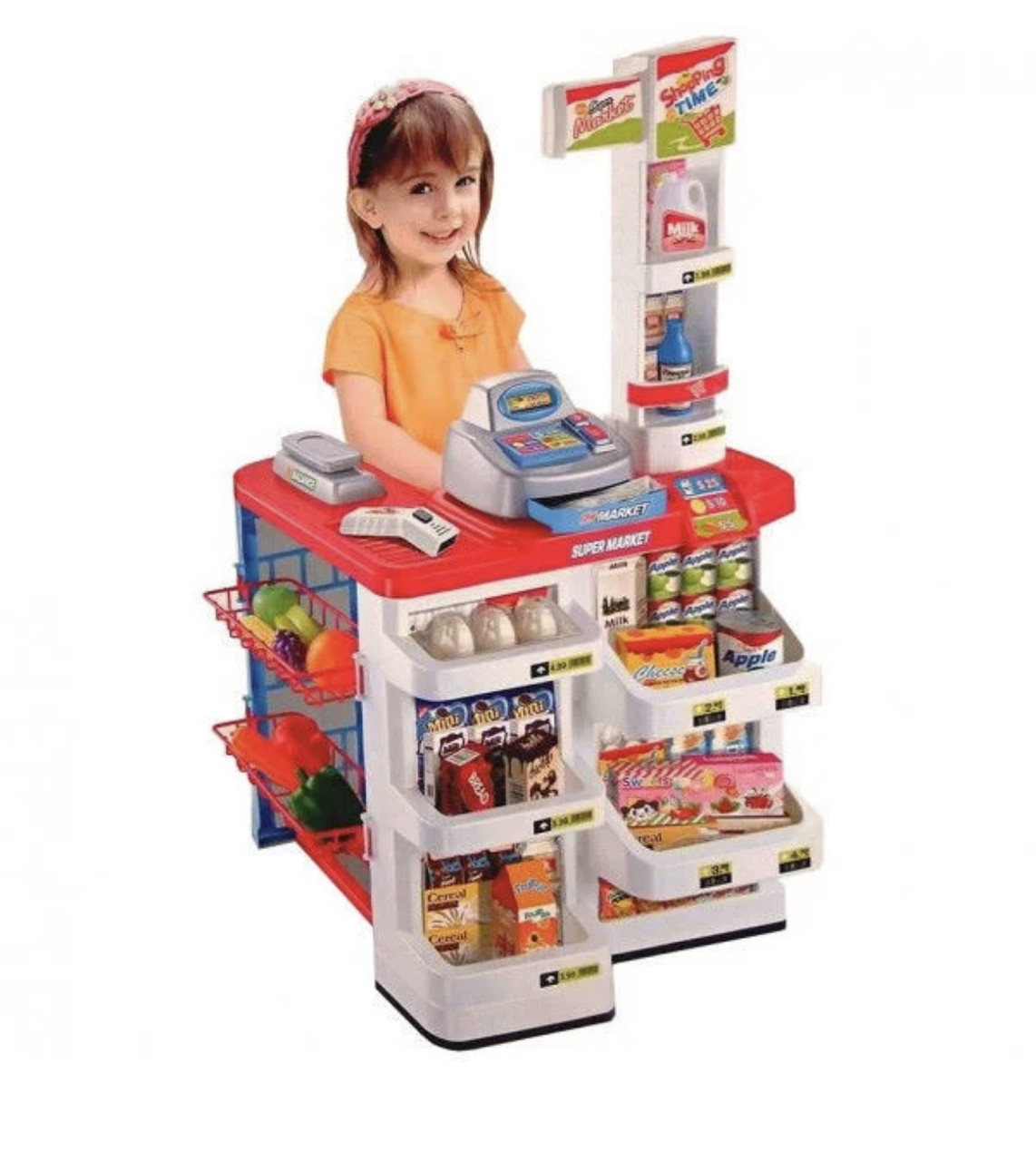 Детский игровой супермаркет 668-02 с корзинкой,касса,продукты,звук - фото 3 - id-p222433878