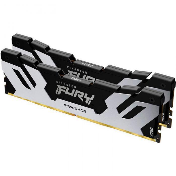 Модуль памяти Kingston Fury Renegade Silver XMP DDR5 DIMM 6800Mhz PC54400 CL36 - 32Gb (2x16Gb) KF568C36RSK2-32 - фото 1 - id-p222436151