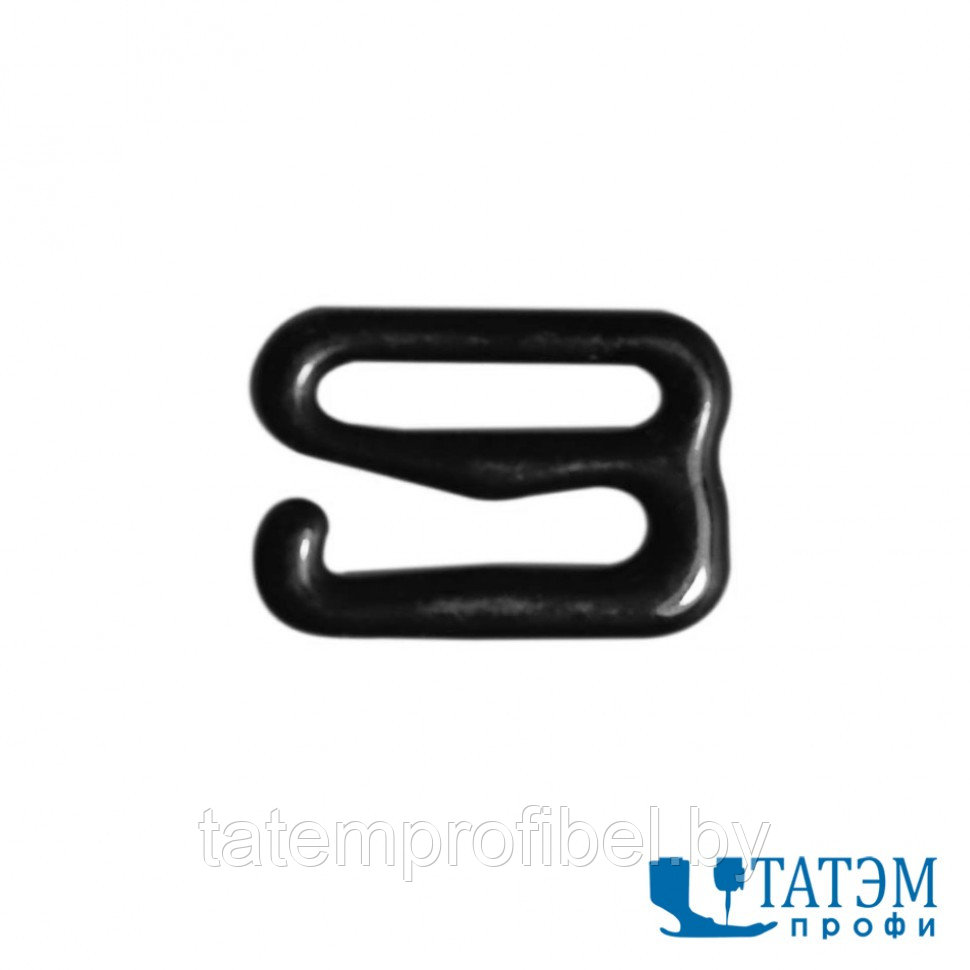 Застежка-крючок для бюстгалтера 10 мм металл (упак 200 шт) черный - фото 1 - id-p222439596