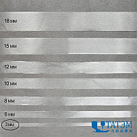 Лента (резинка) силиконовая матовая шир. 3 мм, толщ. 0,22 мм, уп. 1 кг