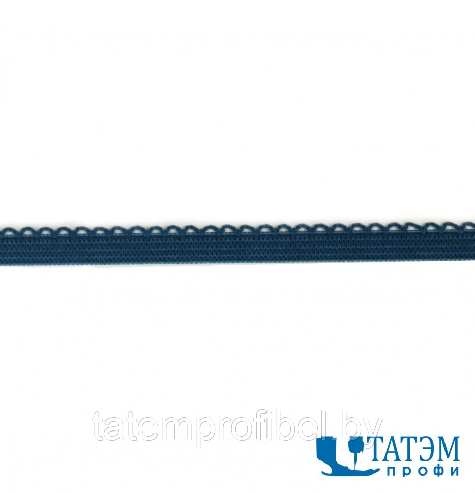 Резинка ажурная 8 мм для нижн. белья синяя (50 м) - фото 1 - id-p222439494