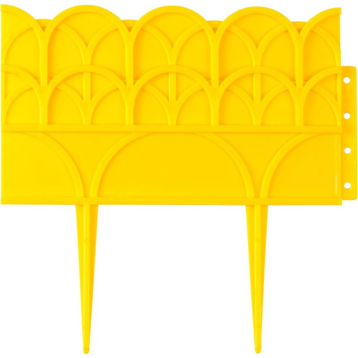 Ограждение декоративное, 14 × 310 см, 5 секций, пластик, жёлтый, GRINDA - фото 1 - id-p222443060