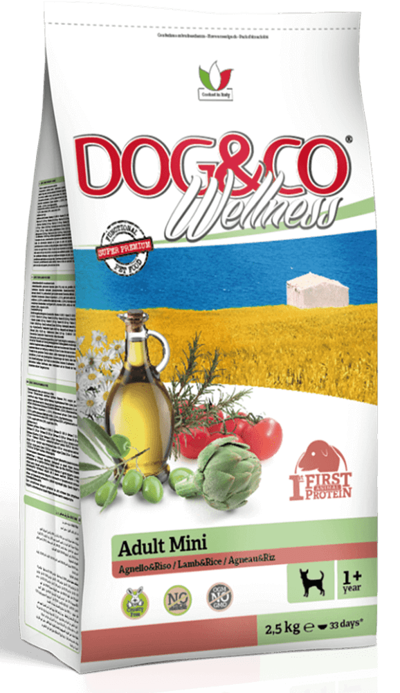 Adragna Dog&Co Wellness ADULT MINI (ягненок и рис), 2,5 кг - фото 1 - id-p222445045