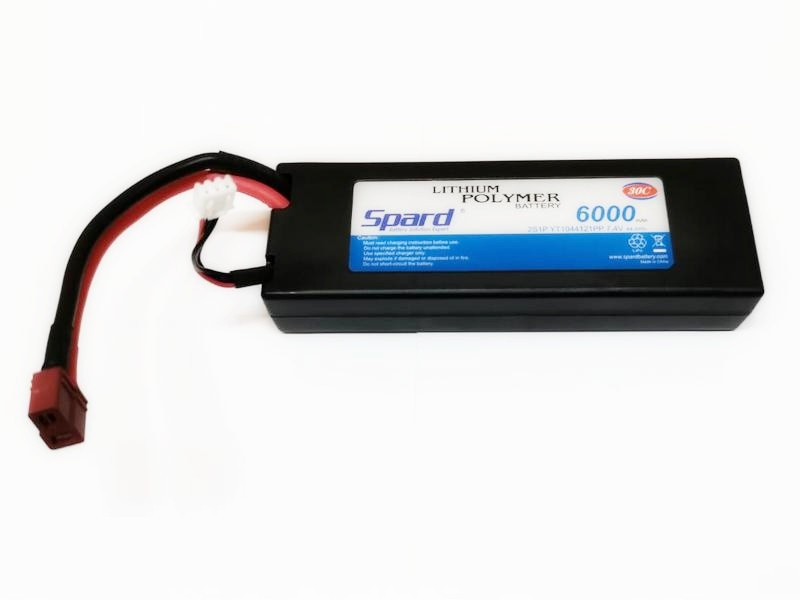 Аккумулятор Li-Po Spard 6000mAh, 7,4V, 30C, T plug - фото 1 - id-p222445040