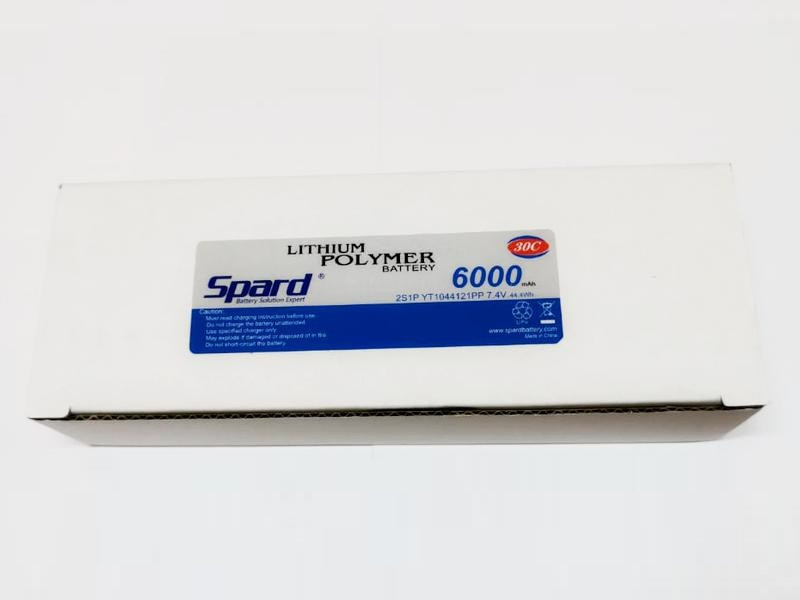 Аккумулятор Li-Po Spard 6000mAh, 7,4V, 30C, T plug - фото 2 - id-p222445040