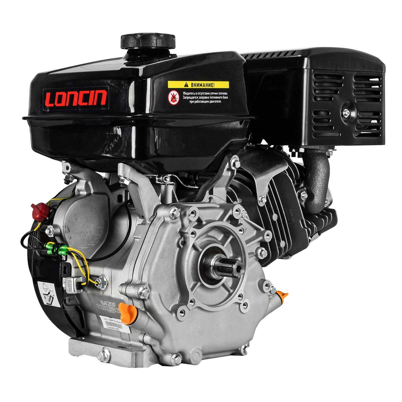 Двигатель бензиновый LONCIN G420F (15.0 л.с., 25*35 мм, ШЛИЦ) - фото 2 - id-p222445219