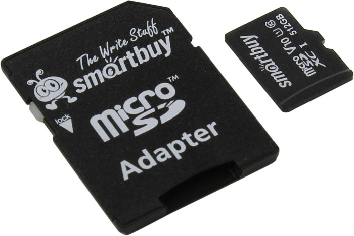 Карта памяти SmartBuy SB512GBSDCL10-01 microSDXC 512Gb UHS-I U1 + microSD-- SD Adapter - фото 1 - id-p222442981