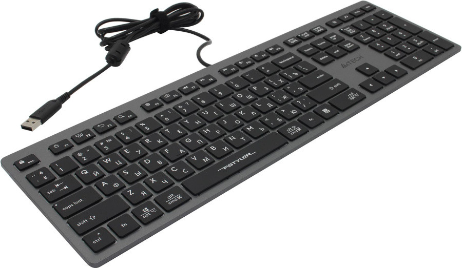 Клавиатура A4Tech Fstyler FX60H серый USB slim LED (FX60H GREY/WHITE) - фото 1 - id-p214270484