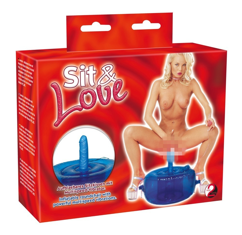 Надувное синее кресло с вибронасадкой Sit Love Vibrating Chair - фото 3 - id-p222446273